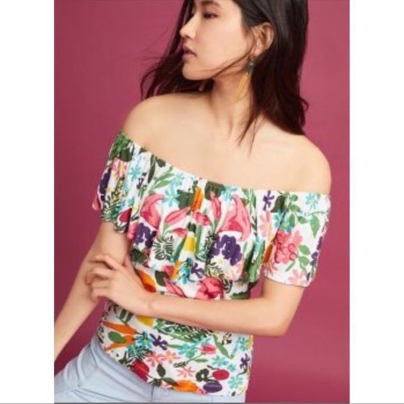 ANTHROPOLOGIE Striped Flared Sleeve Top NWT - Picture 5 of 8